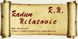 Radun Milatović vizit kartica